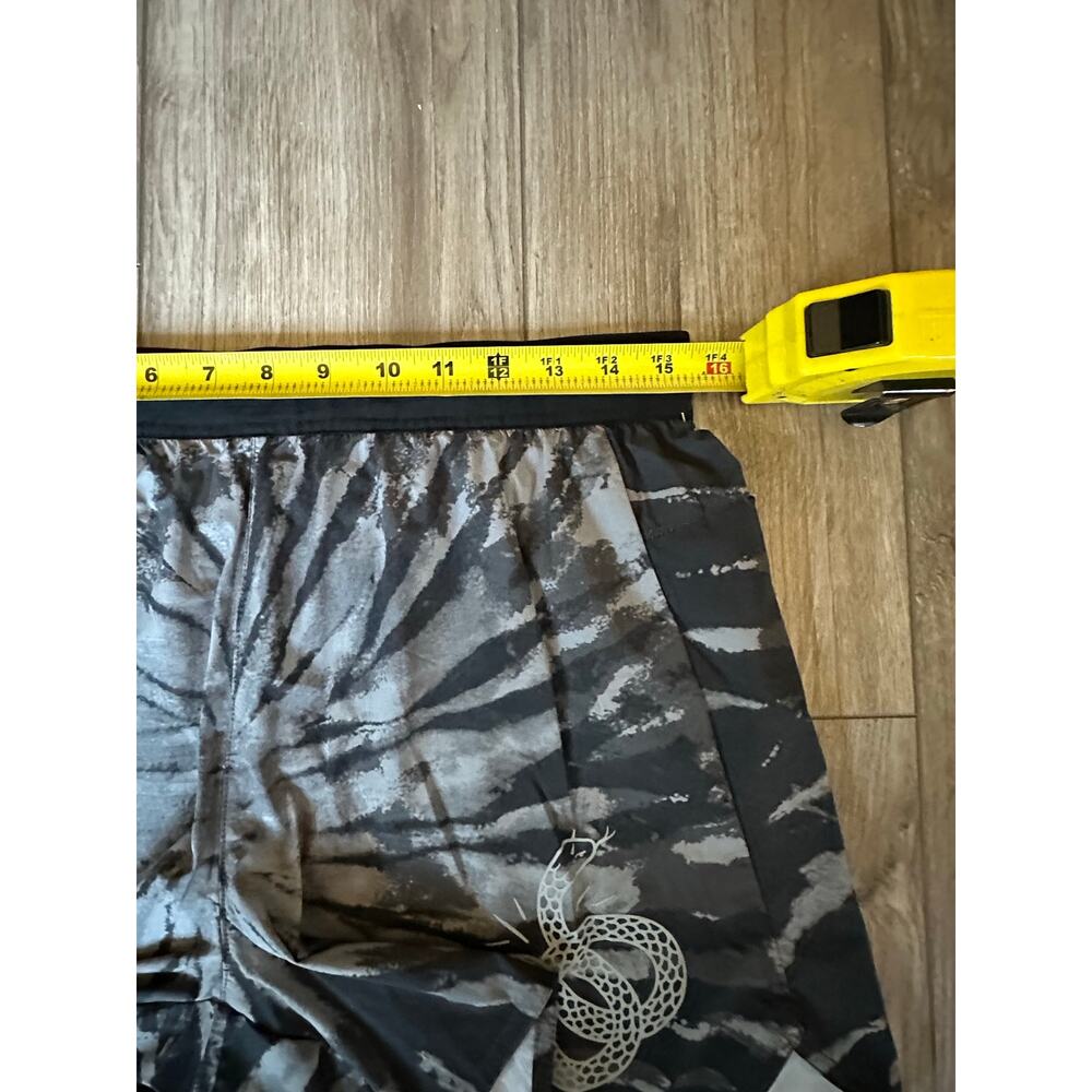 Roark Black & Gray Tie-Dye Athletic Shorts with Snake Graphic  liner removed - Picture 5 of 10